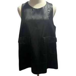 Carven Modern Deconstructed Black Sleeveless Asymmetrical Pockets Top Sz 42/10
